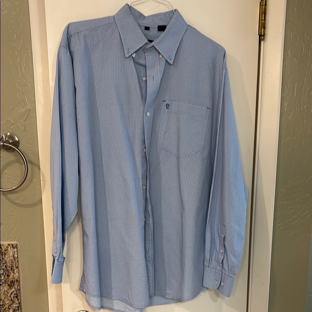 Men's Blue Button-Up Shirt